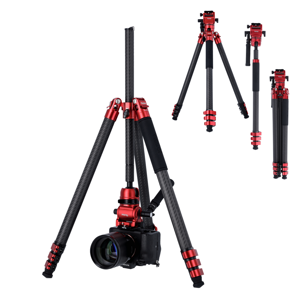 B-stock:easy traveler xl carbon video tripod red