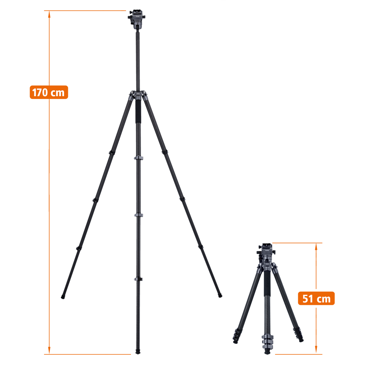 B-stock:easy traveler xl carbon video tripod gray